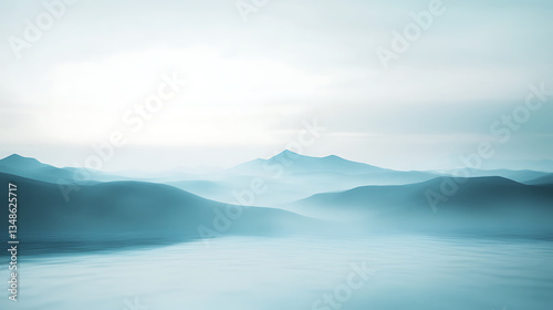 mountain landscape with fog