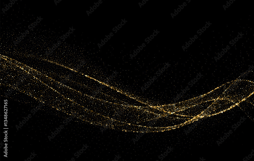 Abstract shiny gold glitter design element. For New Year, Merry Christmas greeting card design