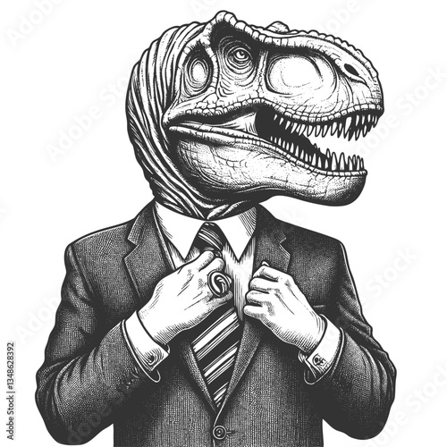 T-Rex Businessman boss in Suit vector illustration
