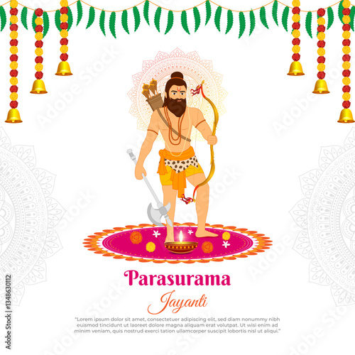 Vector illustration of Lord Parshuram Jayanti social media template