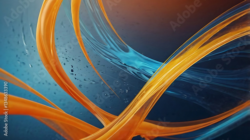 Flowing blue wave design with curves and lines in a futuristic style