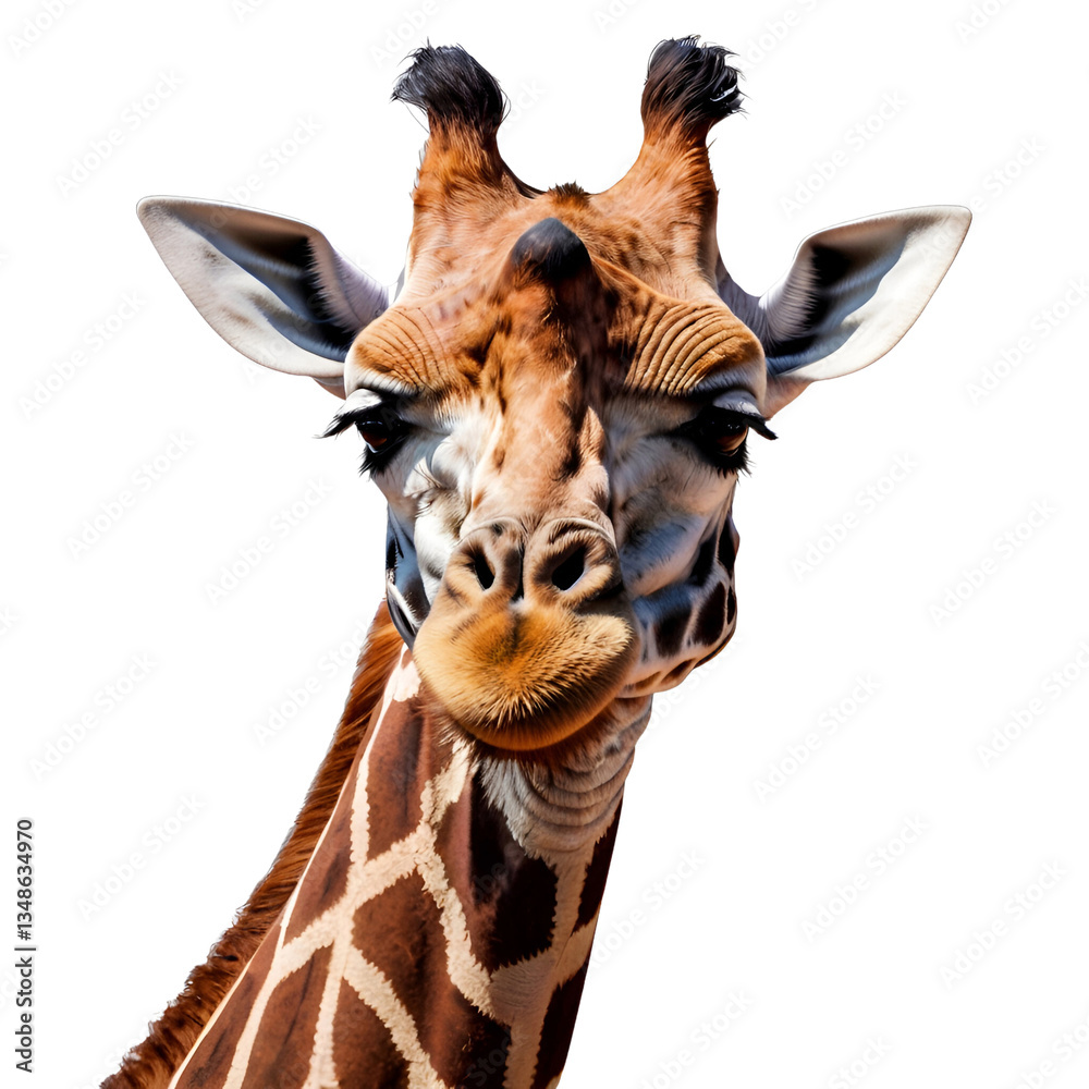 Fototapeta premium giraffe, isolated on transparent white background png