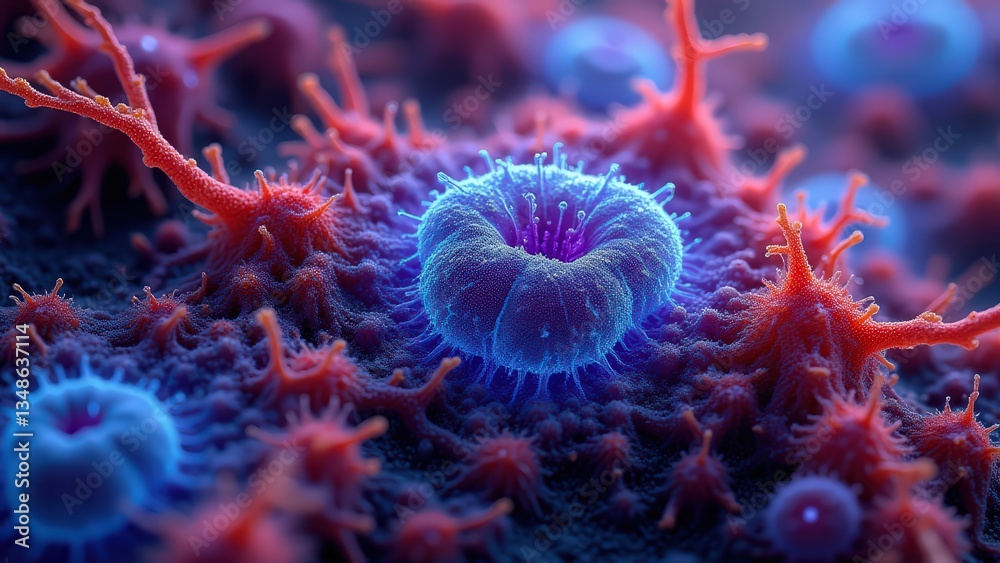Fototapeta premium Discovering the Unseen World of Cells - Generative AI