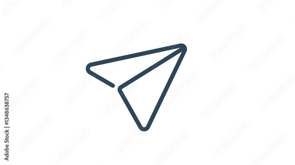 Paper airplane animated icon. animated icon related to digital marketing, business. suitable for user interface, provide visual feedback and more. alpha channel. transparent background