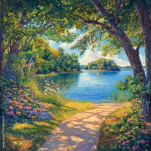 Hot summer days by tranquil lakesides 