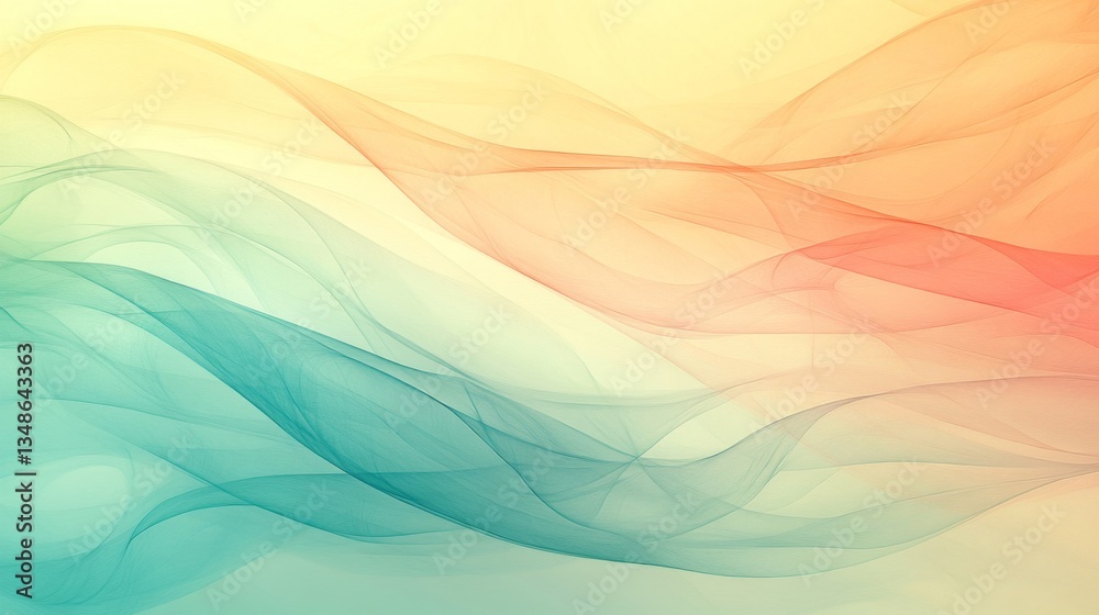 Fototapeta premium Abstract Pastel Wave Forms Flowing Seamlessly