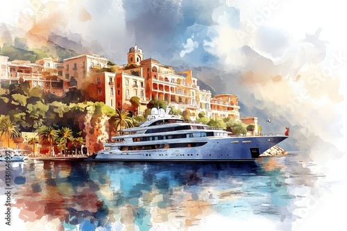 Monaco Seaside Escape: A Watercolor Vision