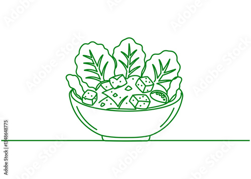Minimalist salad icon. Green themed and modern design.