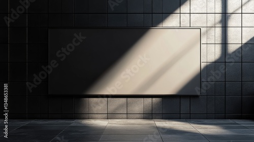 Empty billboard in sunlight for advertisement.