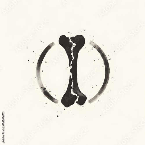 Wallpaper Mural Abstract artistic logo featuring a broken femur healing into a continuous loop, symbolizing strength, renewal, and the power of regeneration Torontodigital.ca