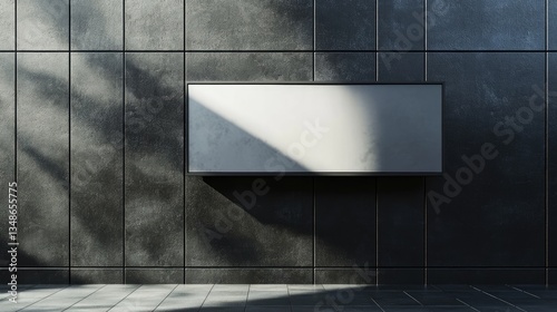 Empty billboard on a building facade. Advertising, mockup.