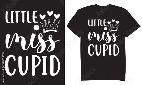 Print Little miss cupid typography tshirt design