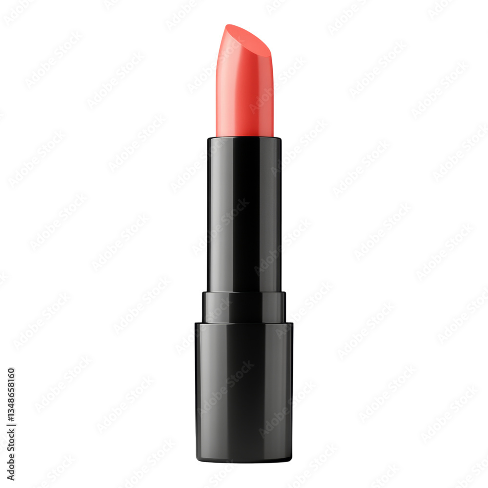 Bright Red Lipstick on Black Base Isolated Image Bright Red Lipstick on Black Base Isolated Image