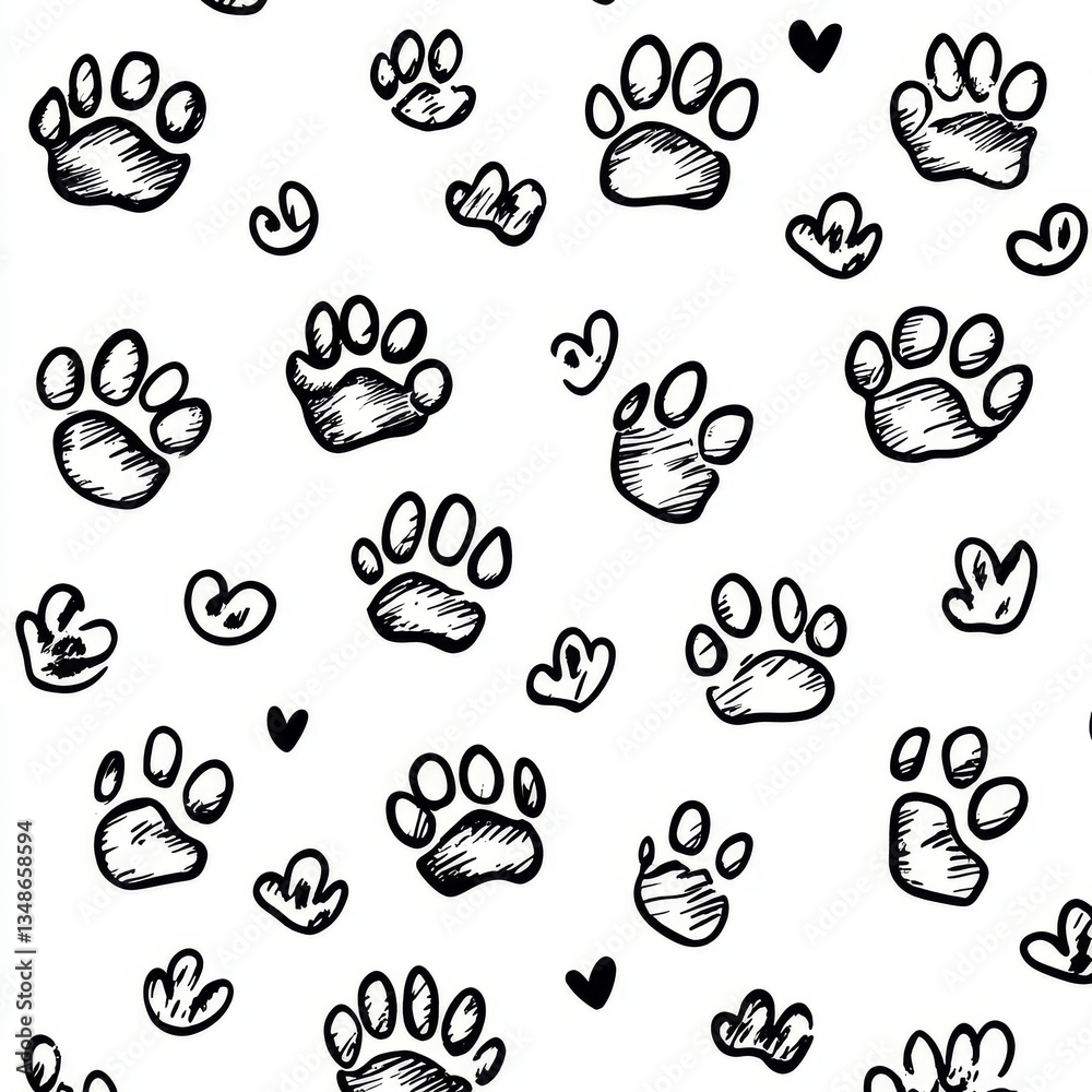 Paw Prints Pattern Paw Prints Pattern