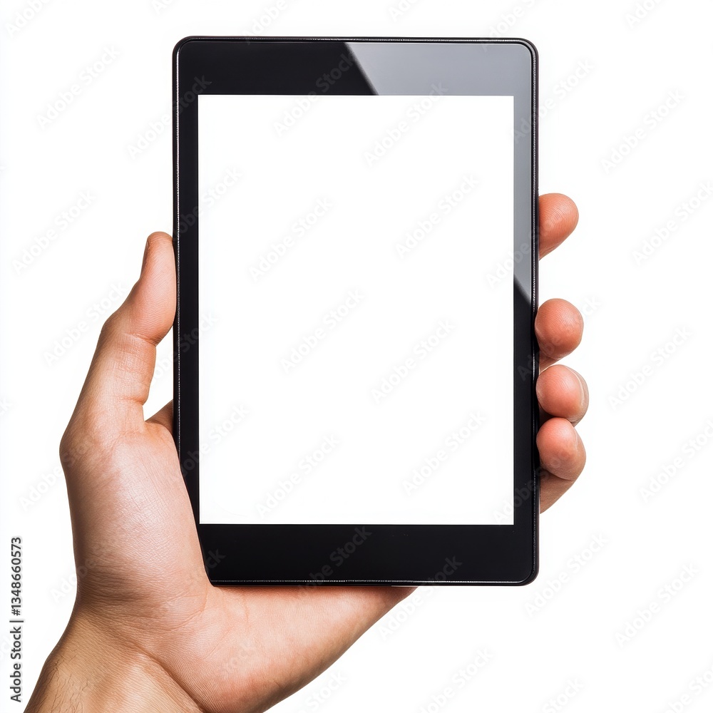 Hand holding a tablet Hand holding a tablet