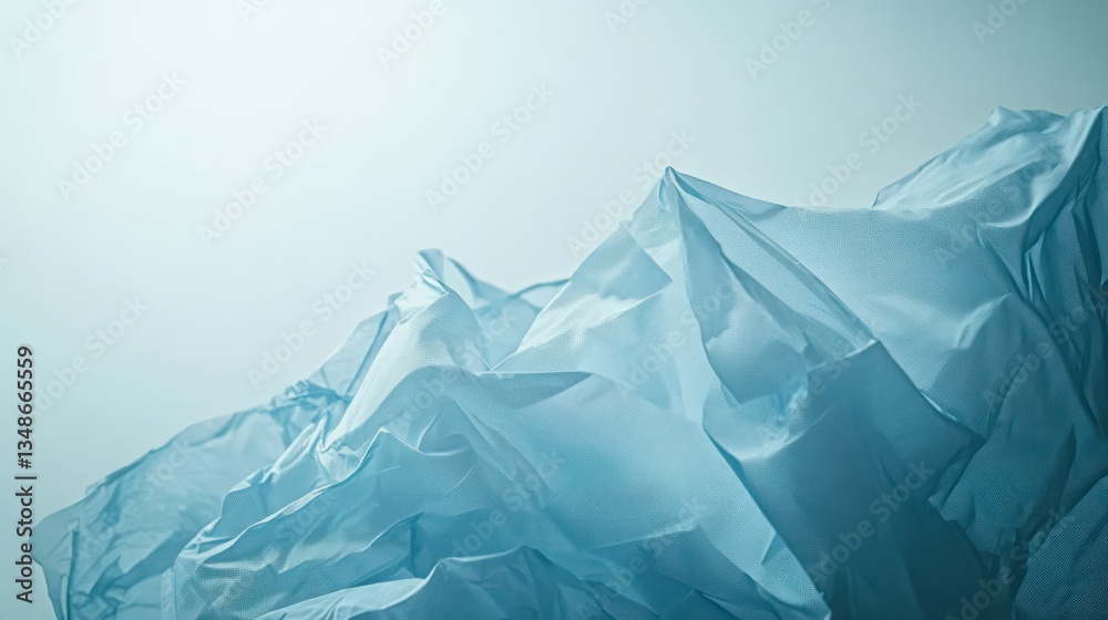 Obraz premium Light Blue Fabric Drape, Studio Shot