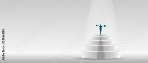 Career ladder, the concept
of successful development of business economic growth.
 Vector image