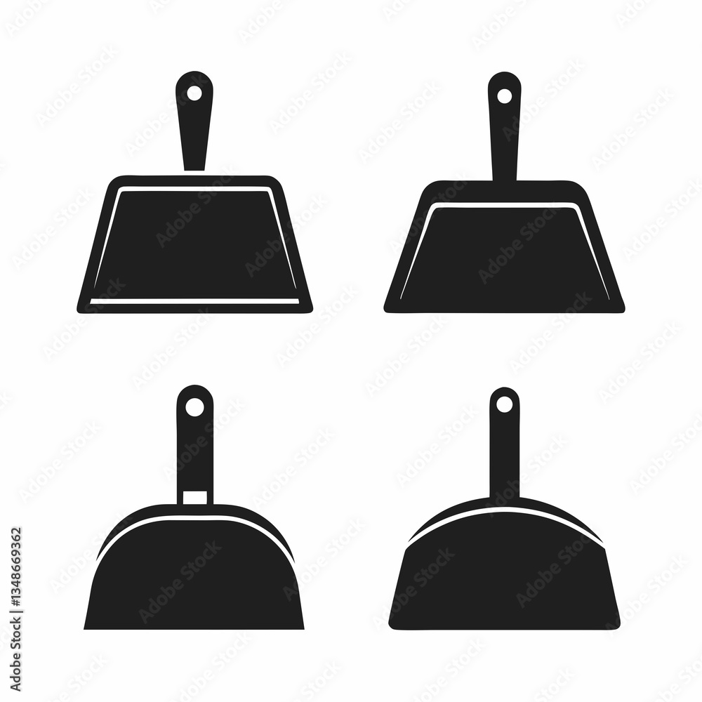 Obraz premium Dustpan Icon Set Vector Design.
