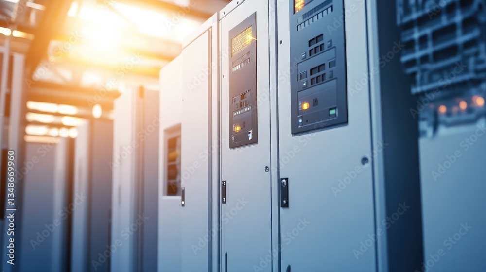 A modern battery energy storage facility with advanced lithium-ion cells.