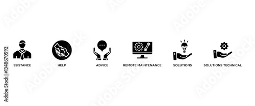 IT EXPERT banner web icon vector illustration concept for product and service quality inspection with an icon of ssistance, help, advice, remote maintenance, solutions, solutions technical, 