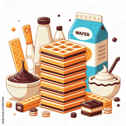 food, waffle, dessert, breakfast, background, pastry, sweet, snack, delicious, illustration, homemade, lunch, tasty, crispy, bakery, fresh, white, baked, meal, belgian, wafer, cream, cake, golden, str