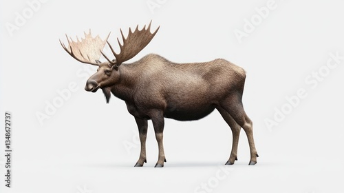 Wallpaper Mural Majestic Bull Moose: A 3D Render of a North American Icon Torontodigital.ca
