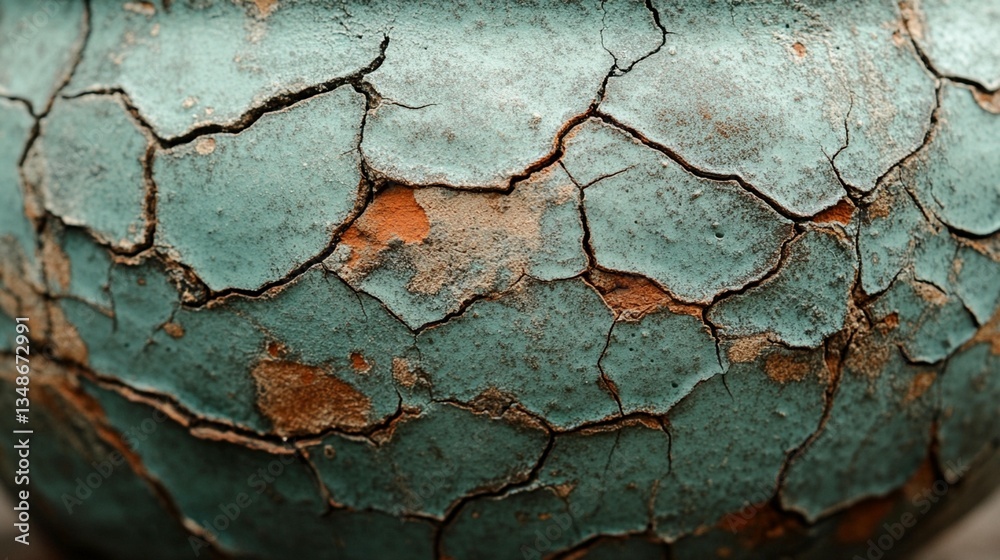 Obraz premium Cracked Teal Surface Texture