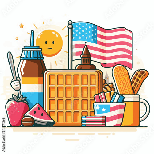 food, waffle, dessert, breakfast, background, pastry, sweet, snack, delicious, illustration, homemade, lunch, tasty, crispy, bakery, fresh, white, baked, meal, belgian, wafer, cream, cake, golden, str