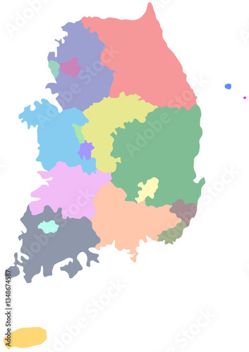 Map of the Korean Peninsula 한국 한반도 지역 지도 일러스트