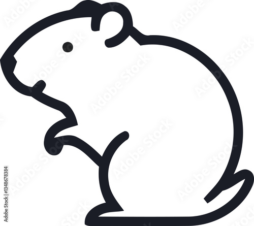Adobe Illustrator ArtworkMinimalistic Guinea Pig Illustration - Bold Line Art for Modern Animal-themed Designs
