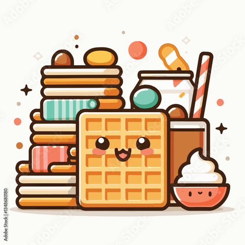 food, waffle, dessert, breakfast, background, pastry, sweet, snack, delicious, illustration, homemade, lunch, tasty, crispy, bakery, fresh, white, baked, meal, belgian, wafer, cream, cake, golden, str