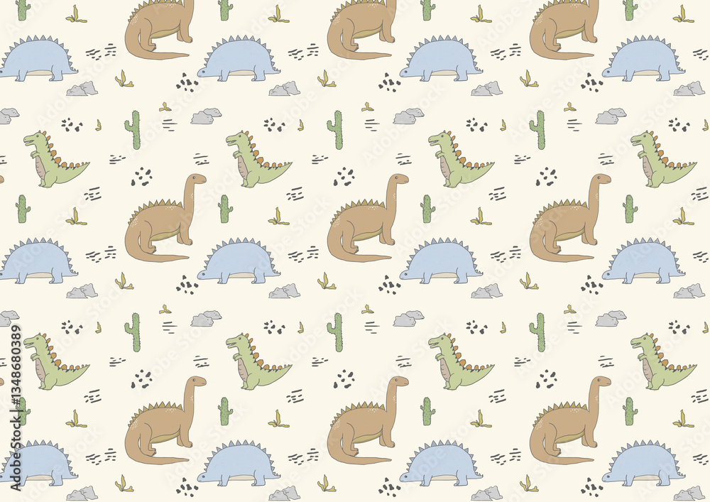 Obraz premium Dinosaurs Pattern for Kids