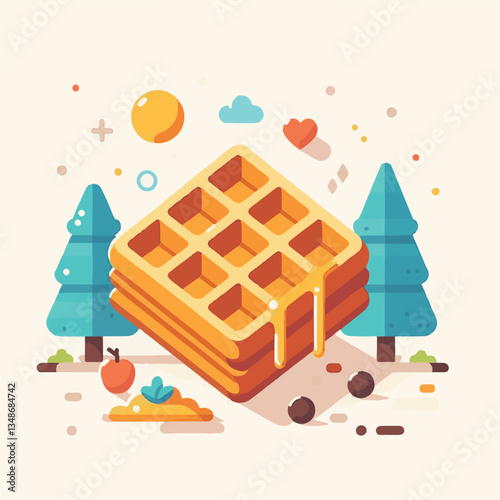 food, waffle, dessert, breakfast, background, pastry, sweet, snack, delicious, illustration, homemade, lunch, tasty, crispy, bakery, fresh, white, baked, meal, belgian, wafer, cream, cake, golden, str