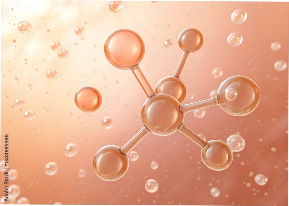 Fototapeta premium abstract molecular background with bubbles