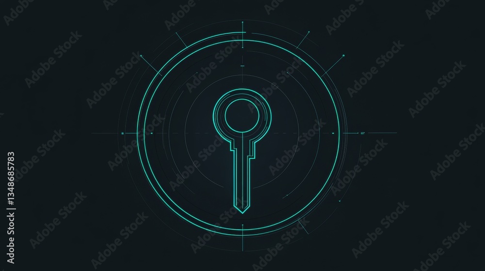 A stylized line chart that forms the shape of a key or unlocking symbol A stylized line chart that forms the shape of a key or unlocking symbol