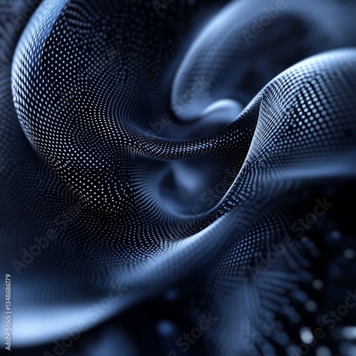 Flowing Fabric with Dotted Pattern: an abstract textile art piece.