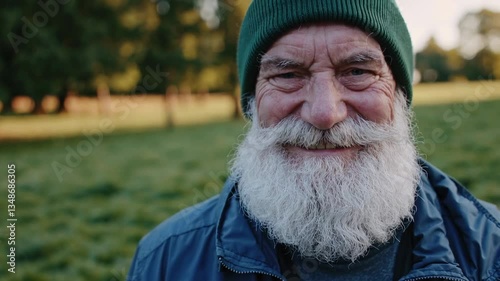 The Elderly Man Smiling
