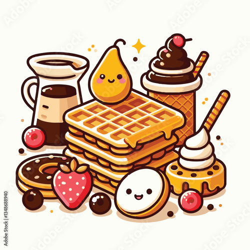 food, waffle, dessert, breakfast, background, pastry, sweet, snack, delicious, illustration, homemade, lunch, tasty, crispy, bakery, fresh, white, baked, meal, belgian, wafer, cream, cake, golden, str