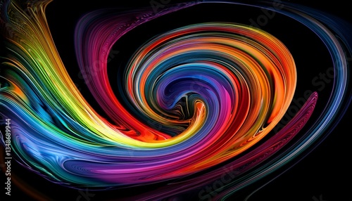 a dynamic swirl of colorful liquid shapes against a black background creating an abstract and vibrant visual effect