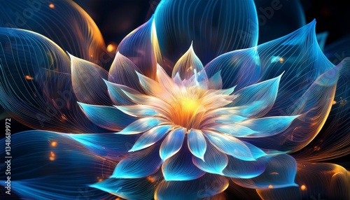 abstract luminescence fractal flower background