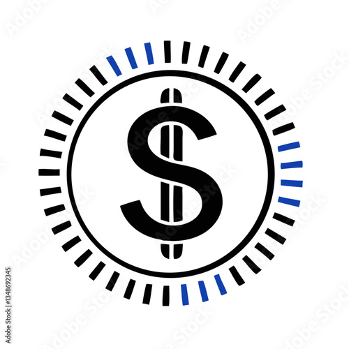 Dollar sign with decorative border