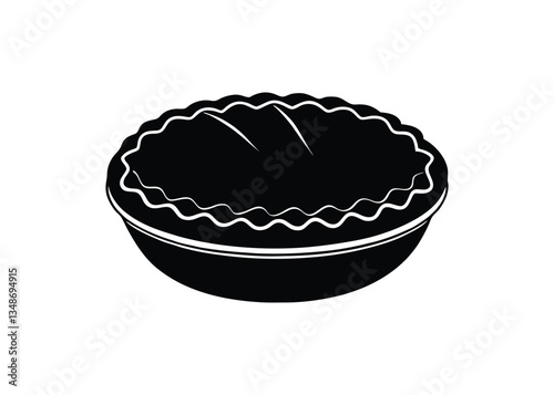 Silhouette of pie isolated on a white background