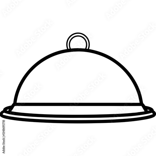 Abstract Serving Tray Vector Line Art