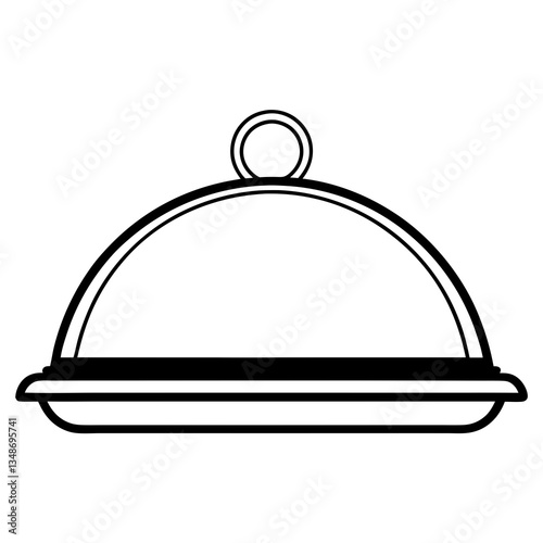 Abstract Serving Tray Vector Line Art