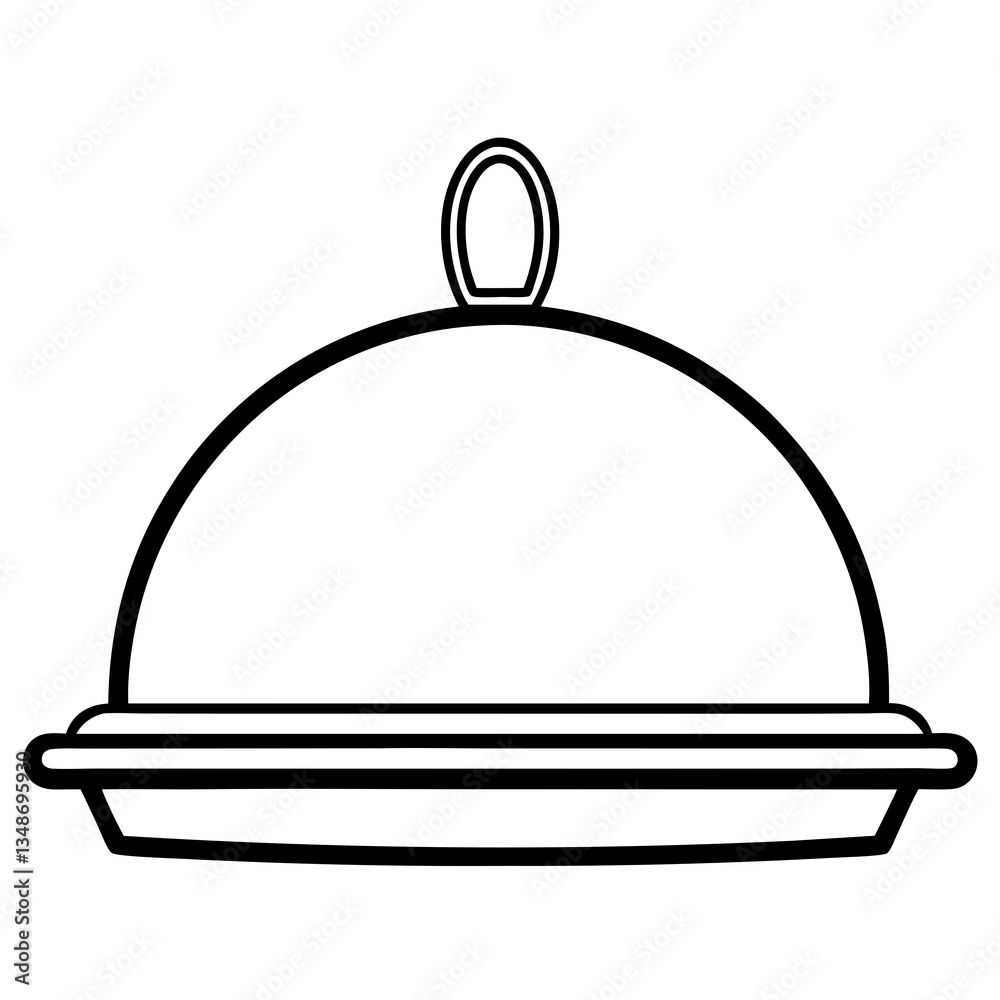 Obraz premium Abstract Serving Tray Vector Line Art