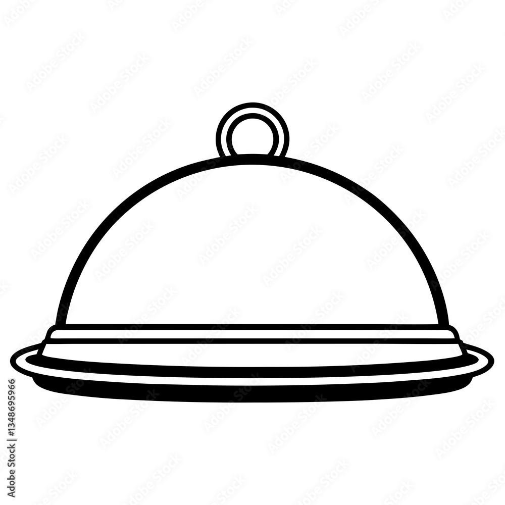 Obraz premium Abstract Serving Tray Vector Line Art