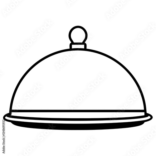 Abstract Serving Tray Vector Line Art