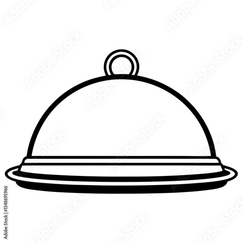 Abstract Serving Tray Vector Line Art