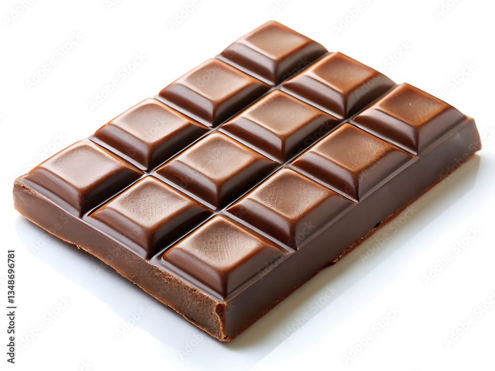 Obraz premium Dark chocolate bar on a white background.
