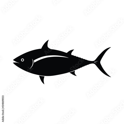 tuna fish gliding silhouette art